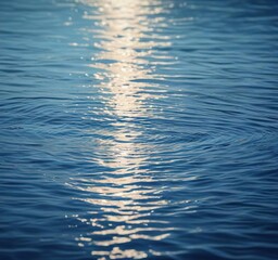 Watercolor ripples on a calm oceanic blue background , creative, fluid