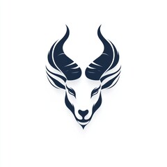 Naklejka premium Stylized goat head silhouette.
