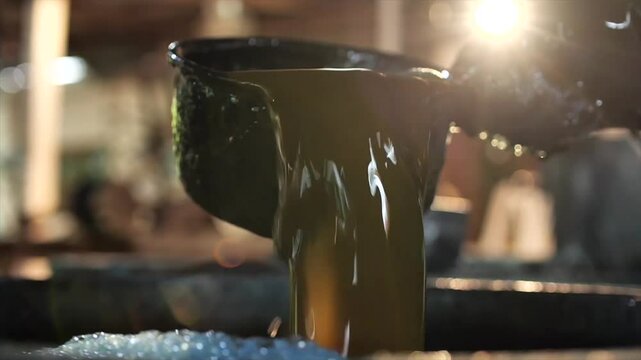 The process of making indigo-dyed fabric by Sakon Nakhon people in Thailand