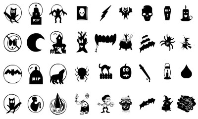 Horror icon bundle. Spooky icon bundle. Scary icon bundle