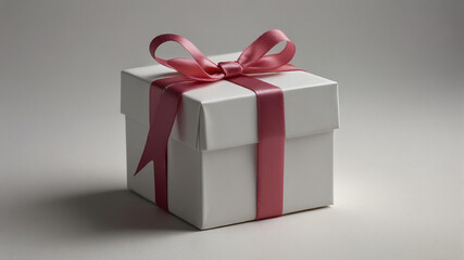 Obraz premium White gift box on a pure white backdrop. Ideal for showcasing the elegance and simplicity of a thoughtful gift
