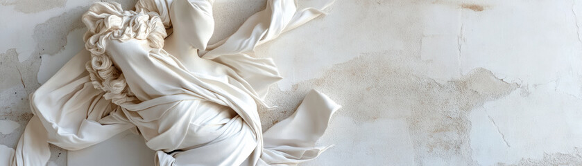 Artistic drapery display contemporary gallery photography minimalist setting close-up view textural exploration