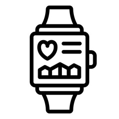 Smartwatch outline icon representing IoT wearable technology