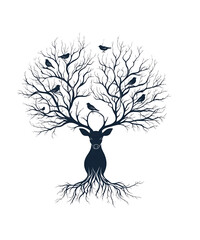 Hunting Deer Face Tshirt Design Animals PNG