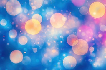 Abstract bokeh background with colorful, glowing circles and sparkles. Ideal for celebratory designs, adding a magical, dreamy feel to projects.