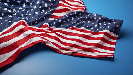 Fototapeta premium American Flag on Blue Background