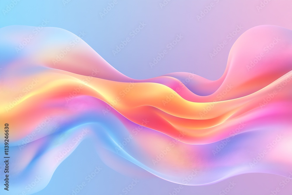 Fototapete vibrant abstract waves in dynamic fluid design with harmonious colors : generative ai