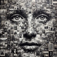 Faces of Memories: A Tapestry of Time
it reflects how the collection of vintage photos merges into a single face, symbolizing memories and the passage of time.