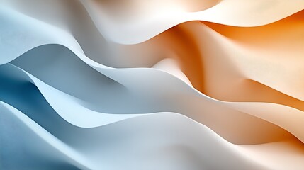 Stylish Abstract, Dynamic Wave Pattern with Blue and Orange Hues : Generative AI