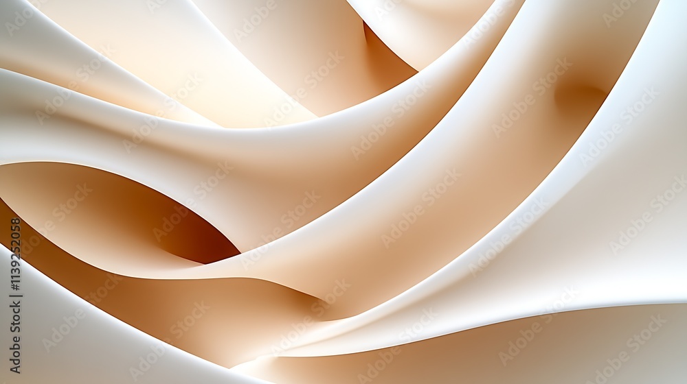Aufkleber elegant abstract beige satin fabric with soft flowing curves for luxurious design backgrounds : gene