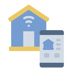 Smart home flat icon representing IoT based home automation