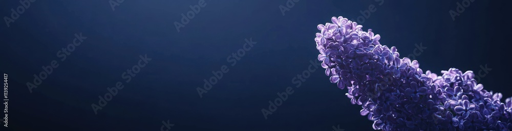 Poster purple crystal cluster abstract on dark background.