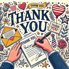 Obraz premium illustration Say thank you with style this National Thank You Note Day - write heartfelt notes to show your appreciation and gratitude!