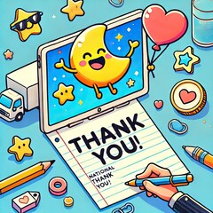 Fototapeta premium illustration Say thank you with style this National Thank You Note Day - write heartfelt notes to show your appreciation and gratitude!