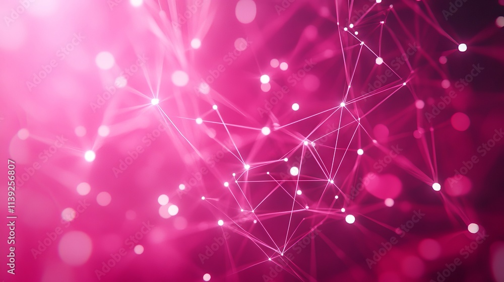 Aufkleber futuristic hot pink 3d digital background with intricate neon network lines conveying advanced conne