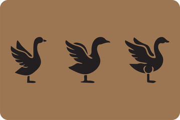 goose vector illustration silhouette isolated background Goose silhouette.