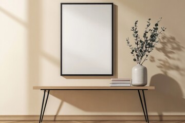 Modern Minimalist Room Decor With Blank Frame