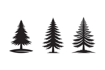 Obraz premium Pine Tree Silhouette Illustration 