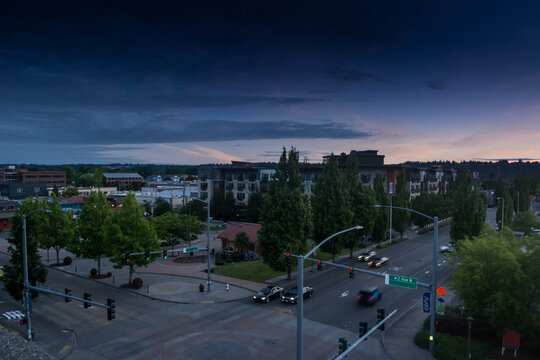 Downtown Kent Station at Sunset