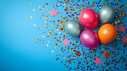 Colorful Balloons and Confetti Celebrate a Festive Occasion