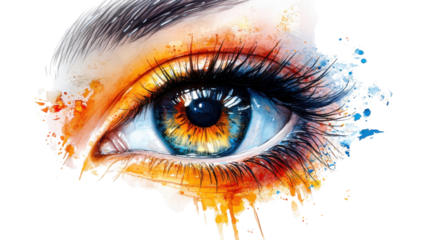 eye of the person isolated on white background