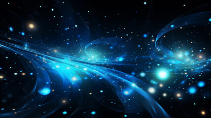 Obraz premium Abstract Celestial Currents: A Spiral of Blue Dreams, Generative Ai