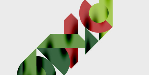 Detailed composition of circles, semicircles, and triangles with glossy effects and smooth gradients. A sleek and modern vector design for creative and tech-inspired projects