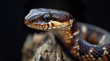 Fototapeta premium Close-up of a Snake's Head: A Detailed Look at Nature's Beauty