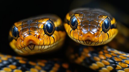 Fototapeta premium Close-up of Two Snakes: Wildlife Photography