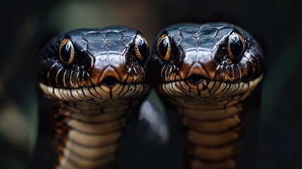 Fototapeta premium Closeup of Two Snakes: Wildlife Photography