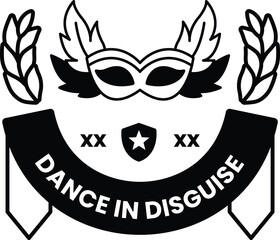 Illustration in concept of Dance Mask in line illustration style