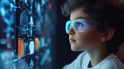 A boy scientist participates in a workshop on artificial intelligence in medical research, discovering its potential to revolutionize healthcare