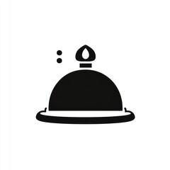 Fototapeta premium Black silhouette of a cloche with a flame on top.