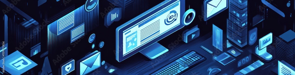 Poster isometric web network.