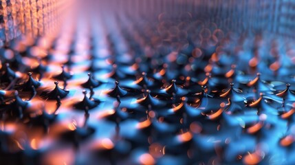 Fototapeta premium Abstract Metal Liquid Surface: Close-up View of a Microscopic Pattern