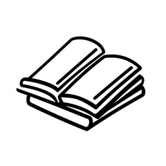 Simple line drawing of two open books stacked.