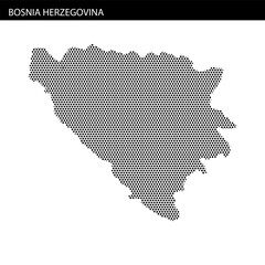 Map of Bosnia Herzegovina created with a dot pattern design