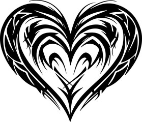 Tribal Heart Designs: Bold, intricate patterns featuring hearts inspired by tribal art for unique designs