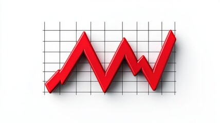 Obraz premium economic risk concept. Line graph showing inflation trends and corresponding spikes in market volatility over time, Line graph of inflation trends and market volatility, Clear and dynamic