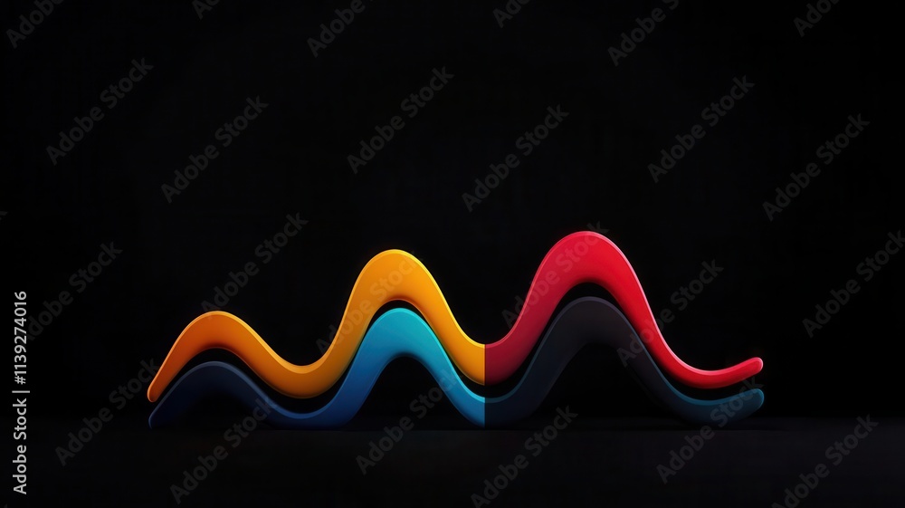 Poster economic risk concept. interactive line graph showing inflation forecasts and their projected econom