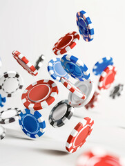 casino chips on white background