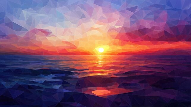 Abstract Ocean Waves at Twilight with Vivid Gradients