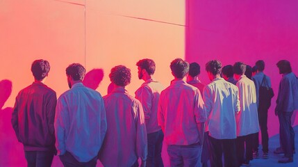 Chromatic Crowd: A Study in Pink and Purple Hues