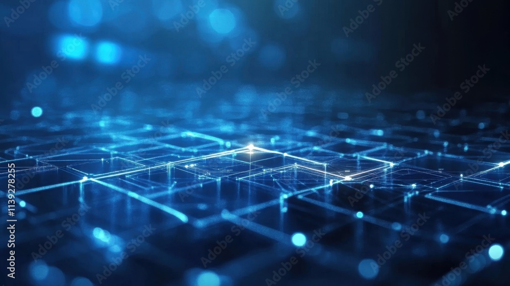 Poster abstract digital network connection futuristic technology background blue grid