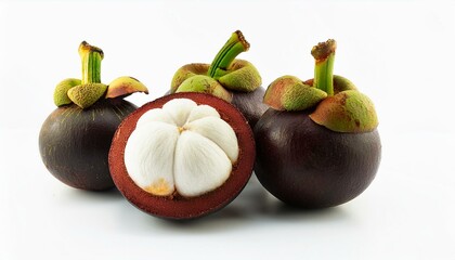 mangosteen isolated on white background