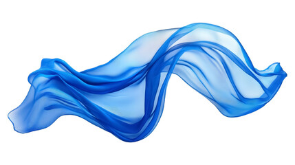 Blue flying fabric on a transparent background. isolated background.