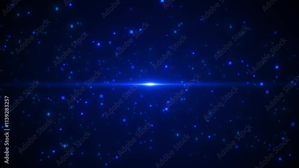 Aufkleber futuristic digital cyberspace particles data network connections cyber space environment. 3d cybersp