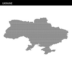 Fototapeta premium Ukraine outline map filled with dot pattern showcasing geographical features clearly