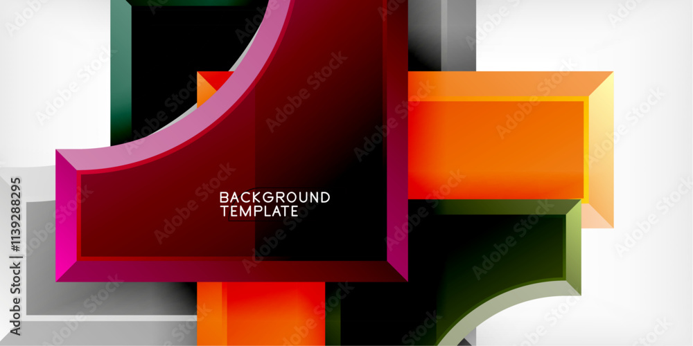 Poster Geometric design abstract background - circles and triangles