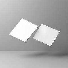 Floating Square Cards Mockup on a Minimalist Gray Background Design
